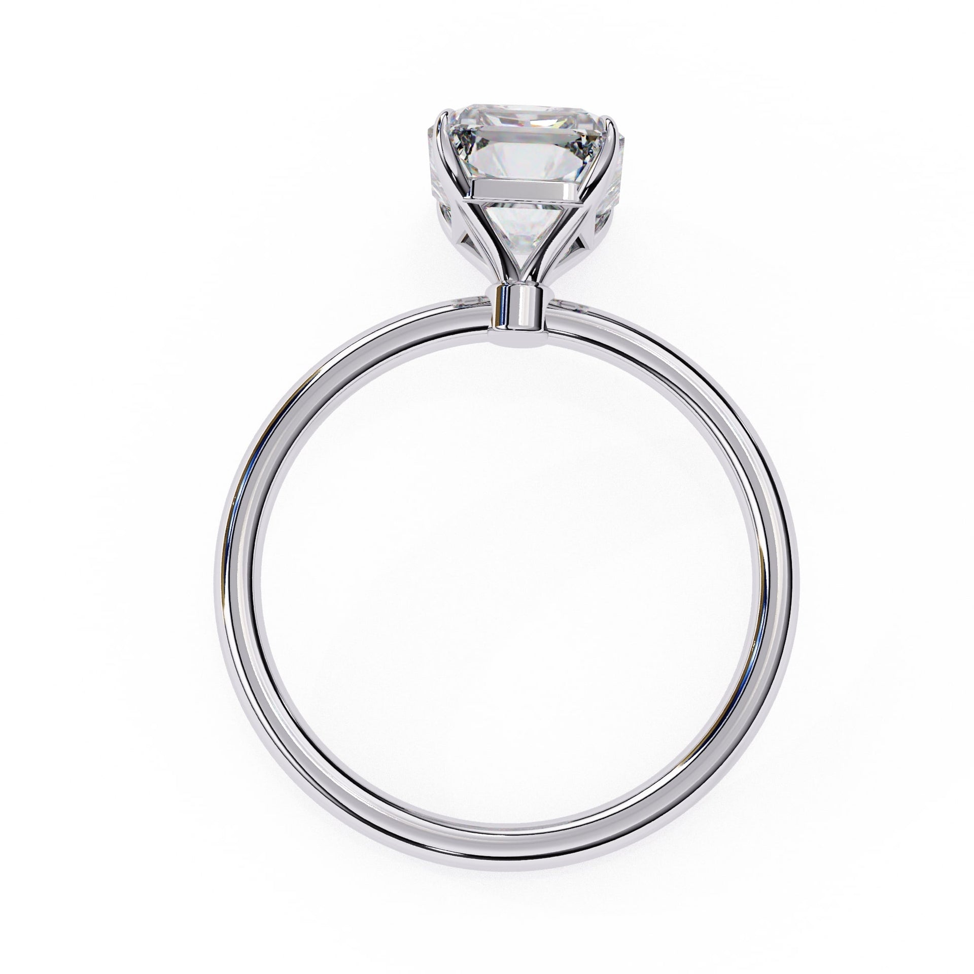 Solitaire Engagement Ring With Emerald Cut Diamond