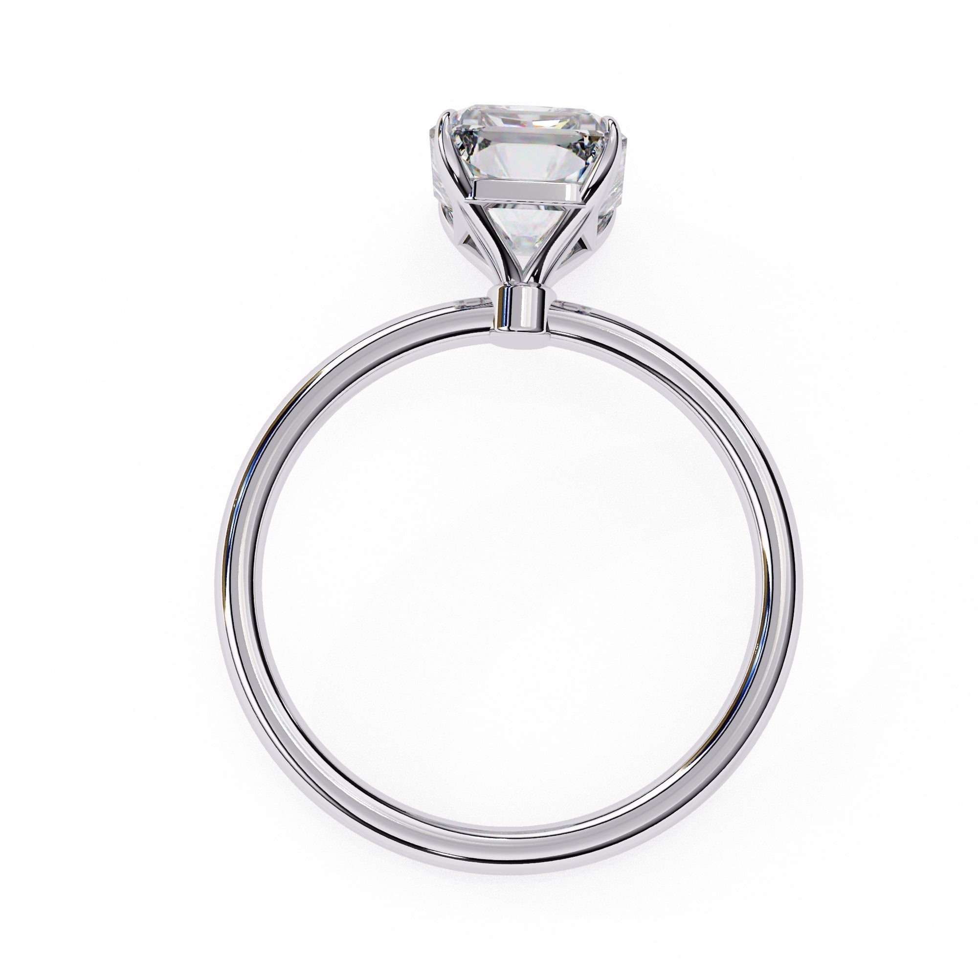 Solitaire Engagement Ring With Emerald Cut Diamond