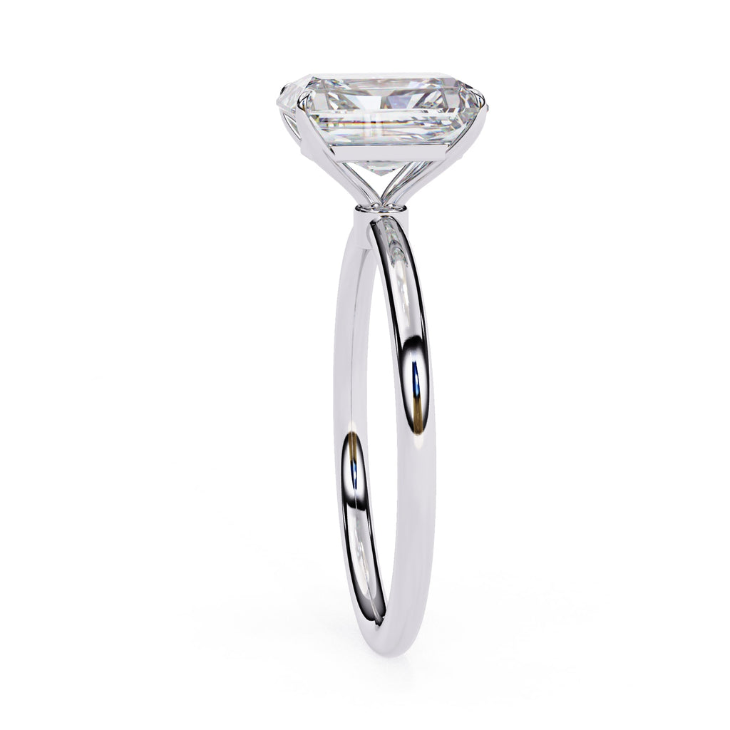 Solitaire Engagement Ring With Emerald Cut Diamond