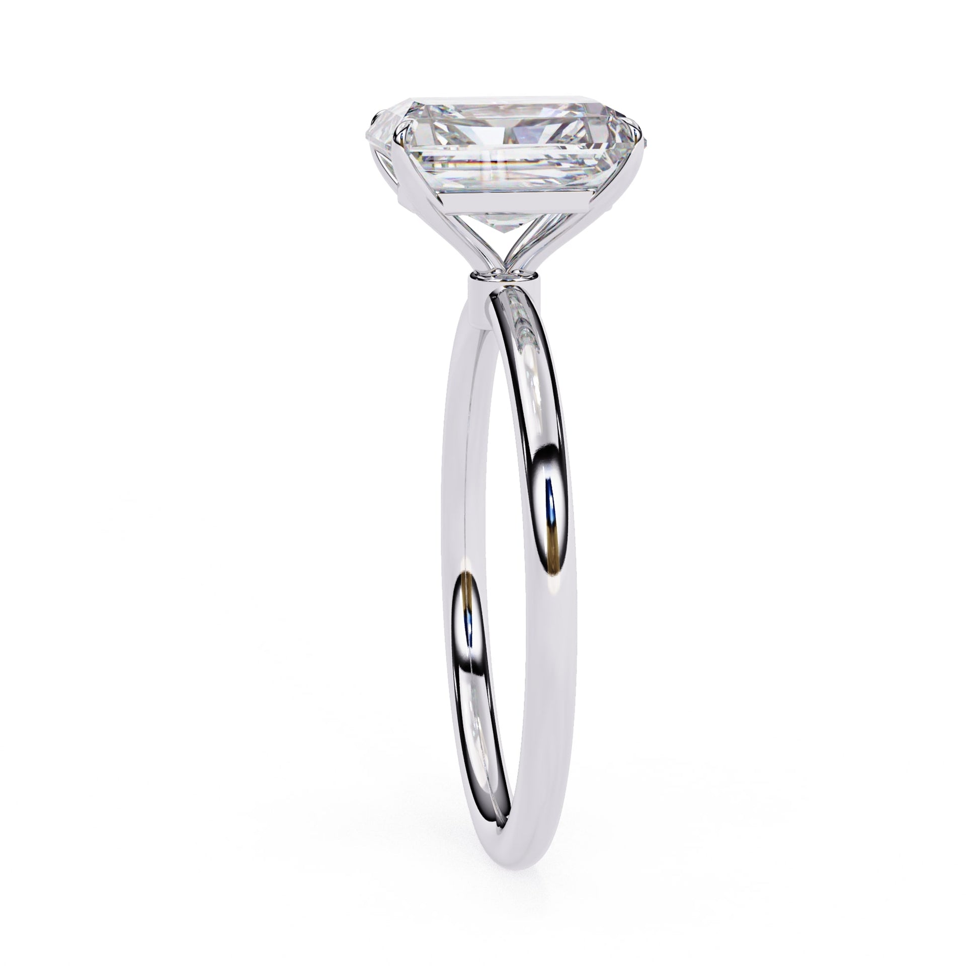 Solitaire Engagement Ring With Emerald Cut Diamond