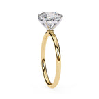 Cushion Diamond Solitaire Ring With Gold Band