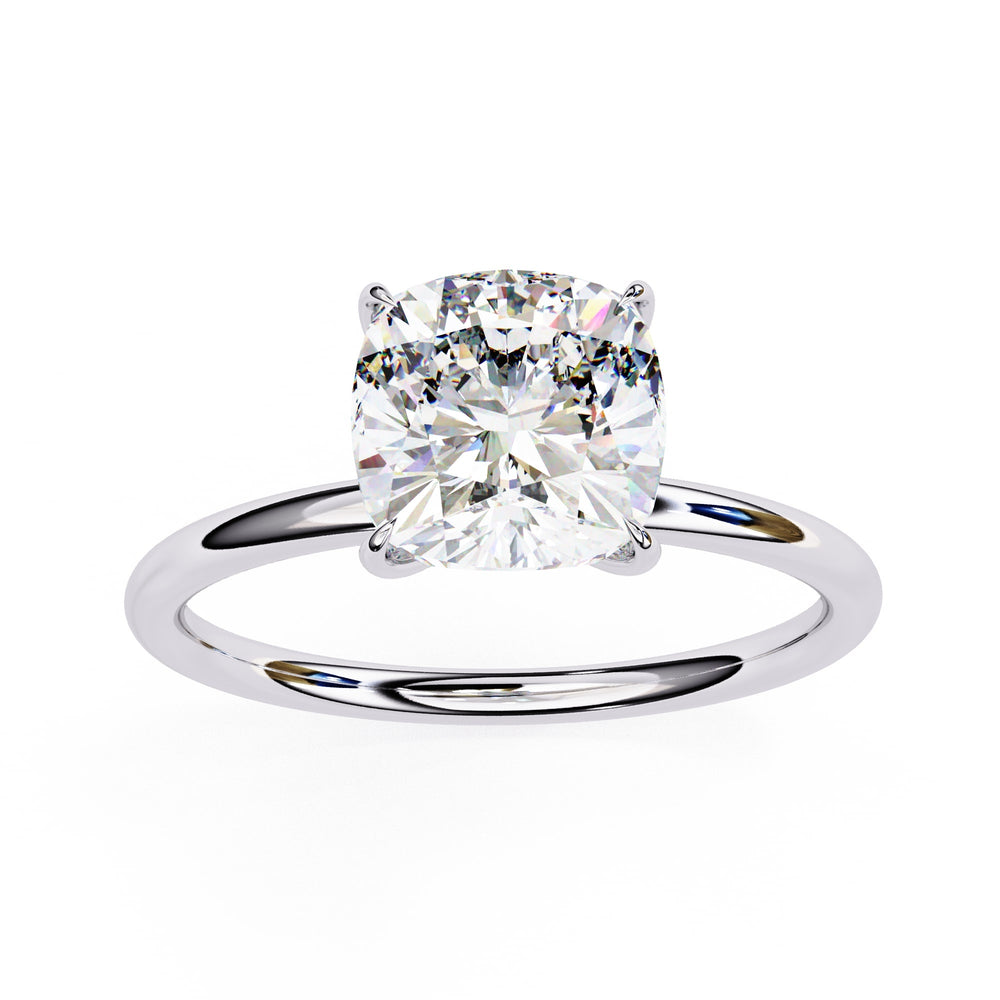 2.65 Carat Cushion Cut Lab Grown Diamond Solitaire Ring