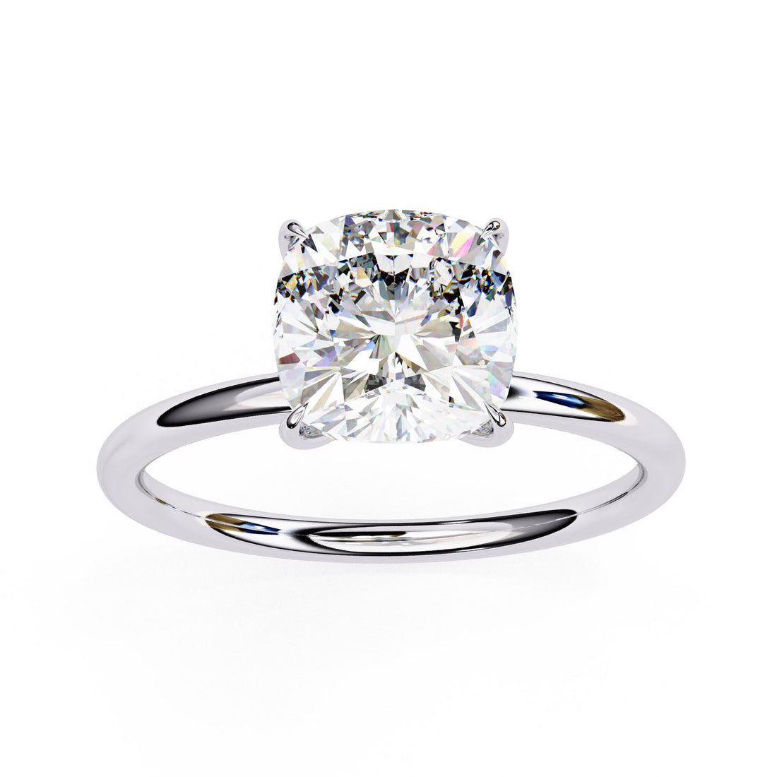 2.65 Carat Cushion Cut Lab Grown Diamond Solitaire Ring
