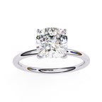 Cushion Diamond Solitaire Ring With Gold Band