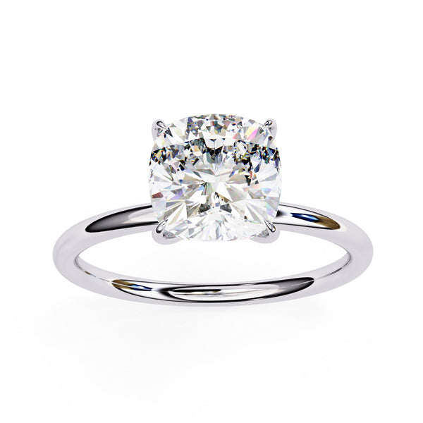 2.65 Carat Cushion Cut Lab Grown Diamond Solitaire Ring