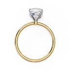 Cushion Diamond Solitaire Ring With Gold Band