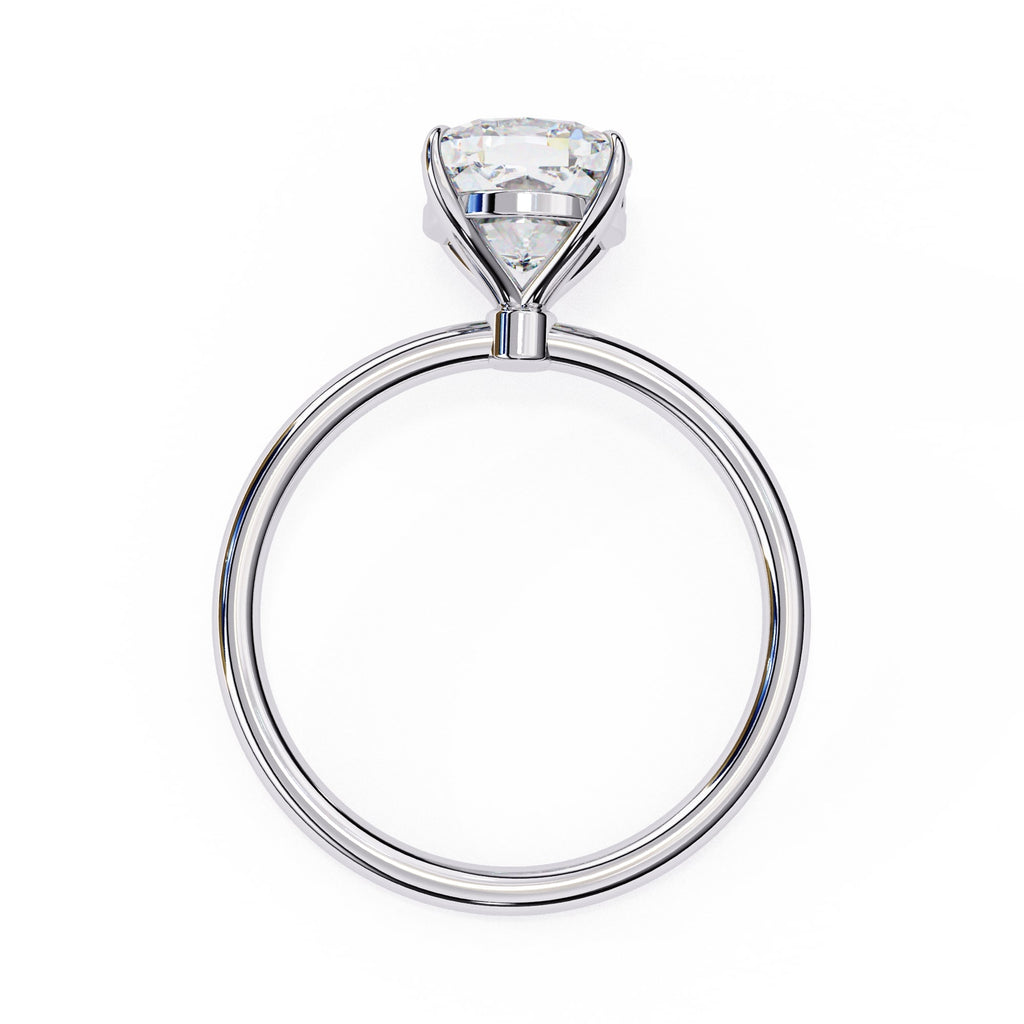 Cushion Diamond Solitaire Ring With Gold Band