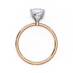 Cushion Diamond Solitaire Ring With Gold Band