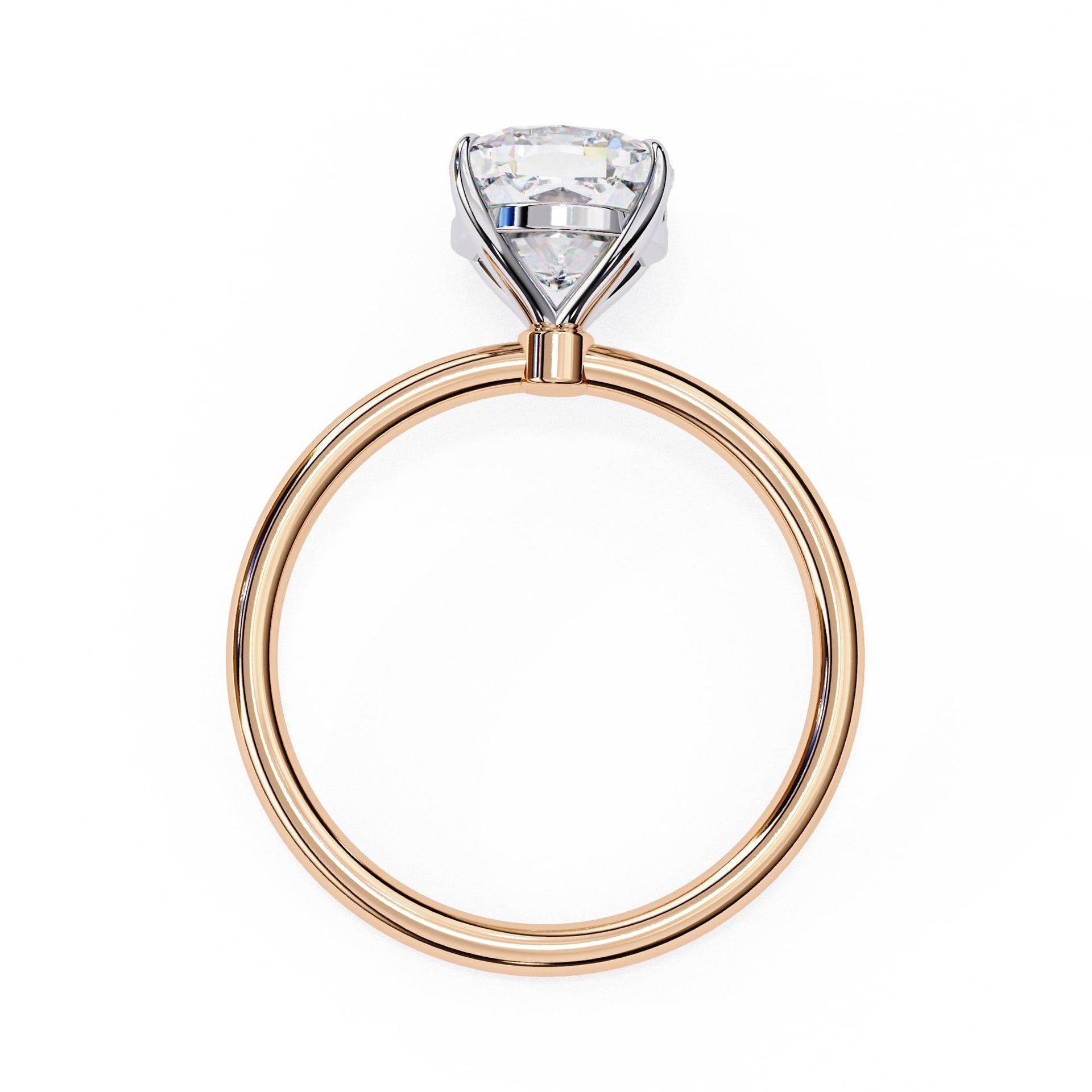 Cushion Cut Diamond Solitaire Ring With Gold Band