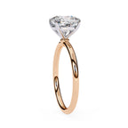 Cushion Diamond Solitaire Ring With Gold Band