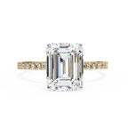 Emerald Solitaire Diamond Ring With Accent Setting