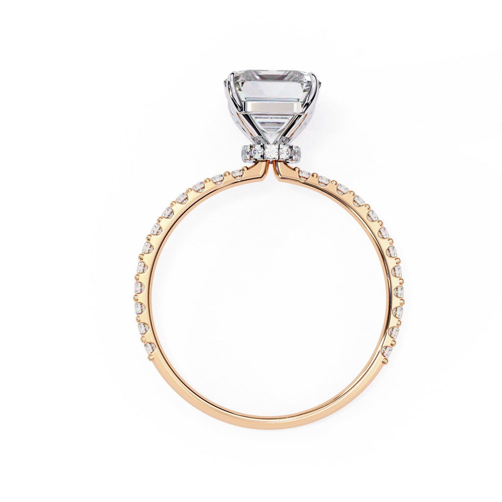 Emerald Solitaire Diamond Ring With Accent Setting