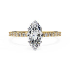 Marquise Diamond Solitaire Accent Engagement Ring