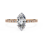 Marquise Diamond Solitaire Accent Engagement Ring