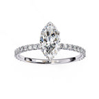 Marquise Diamond Solitaire Accent Engagement Ring