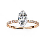 Marquise Diamond Solitaire Accent Engagement Ring