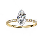 Marquise Diamond Solitaire Accent Engagement Ring
