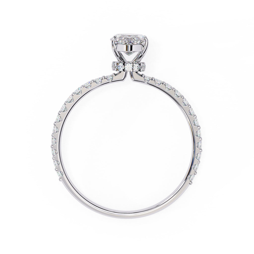 Marquise Diamond Solitaire Accent Engagement Ring