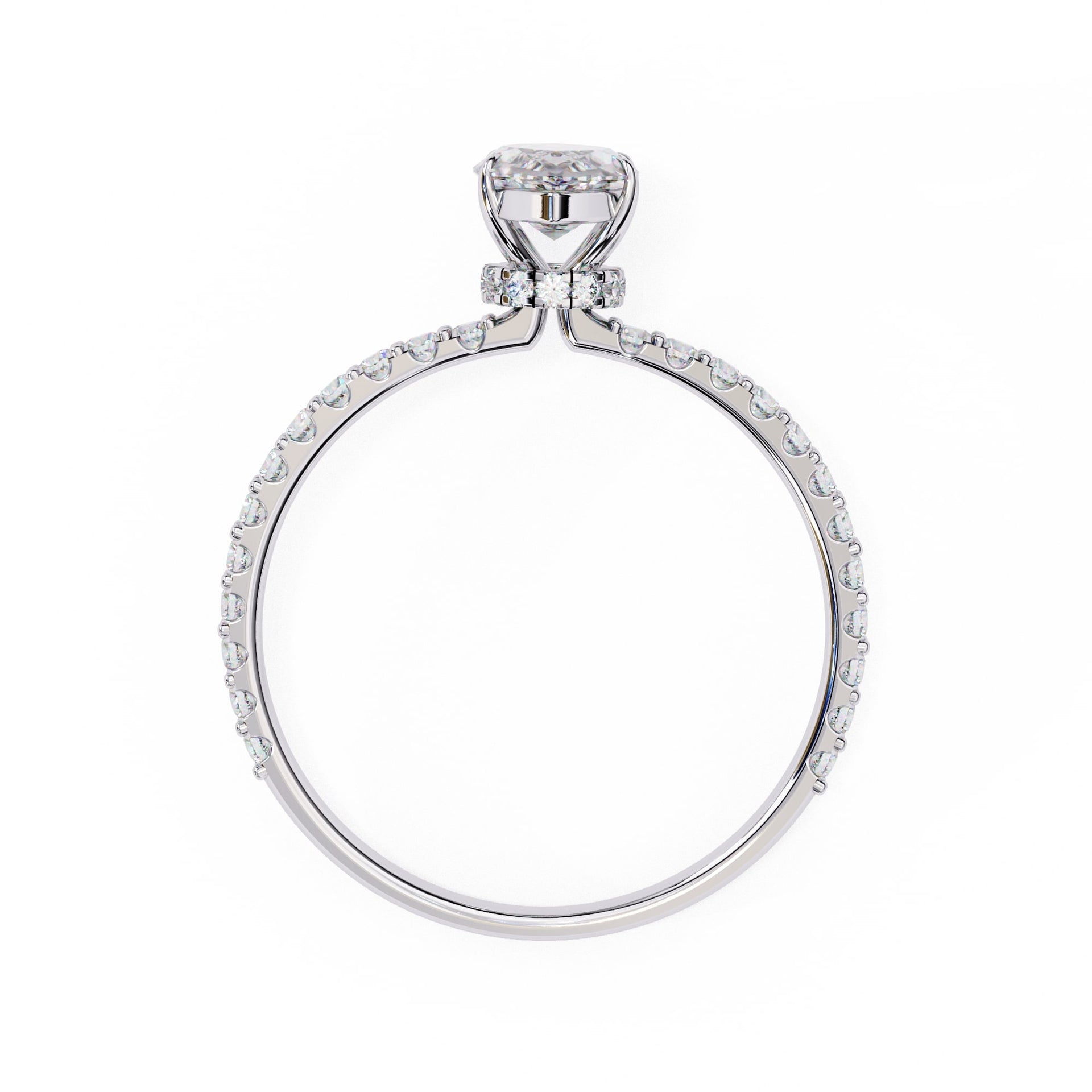 Marquise Diamond Solitaire Accent Engagement Ring
