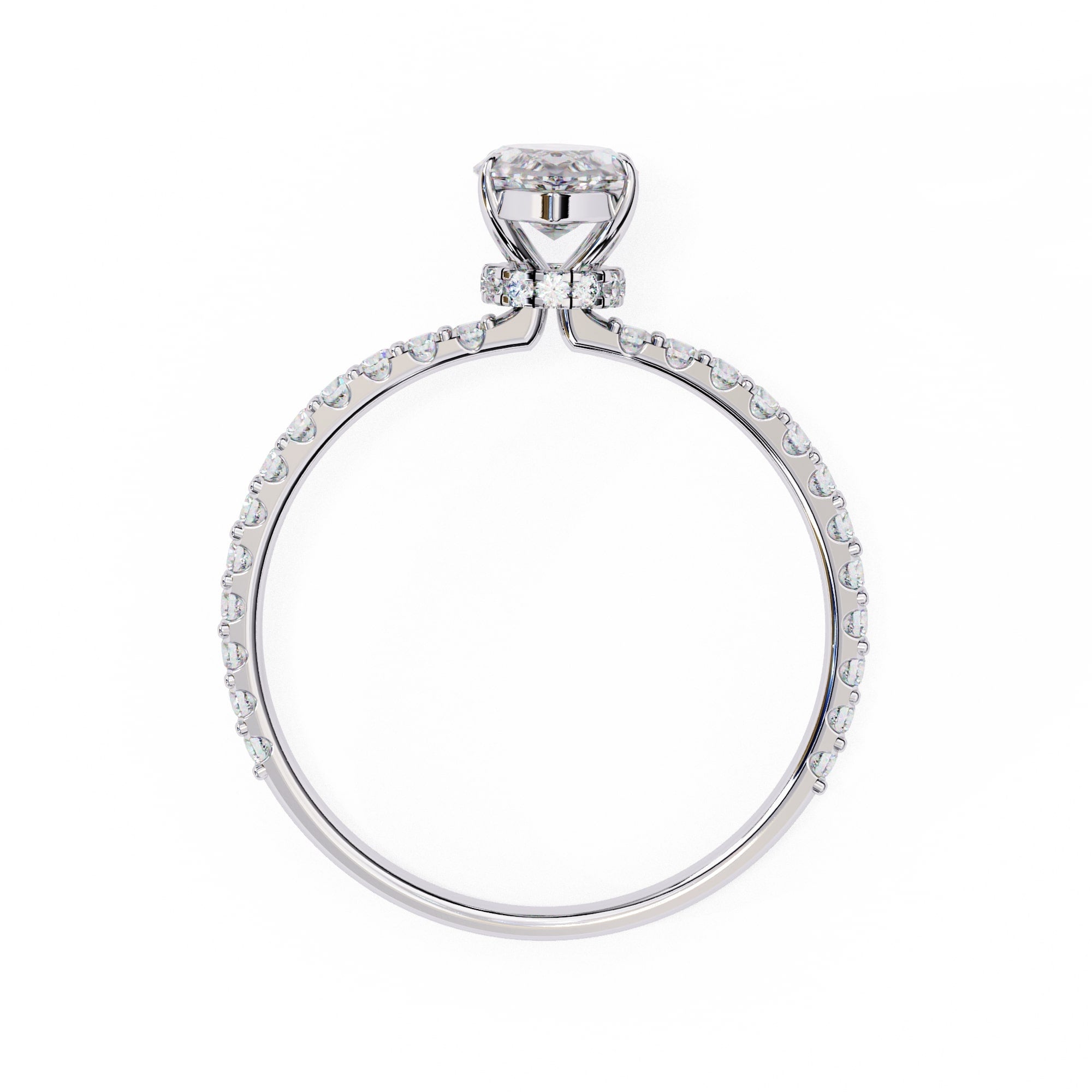 Marquise Diamond Solitaire Accent Engagement Ring
