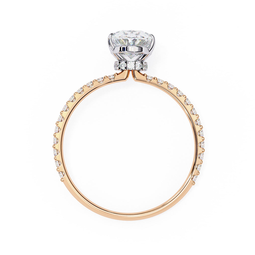 Modern Oval Cut Lab Diamond Solitaire Accent Ring