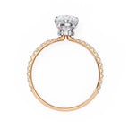 Modern Oval Cut Lab Diamond Solitaire Accent Ring