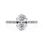 Modern Oval Cut Lab Diamond Solitaire Accent Ring