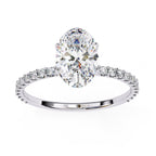 Modern Oval Cut Lab Diamond Solitaire Accent Ring