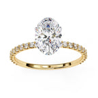 Modern Oval Cut Lab Diamond Solitaire Accent Ring