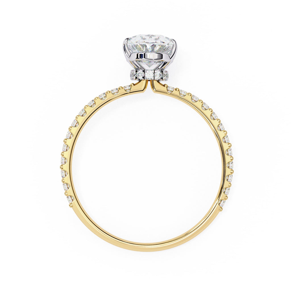 Modern Oval Cut Lab Diamond Solitaire Accent Ring