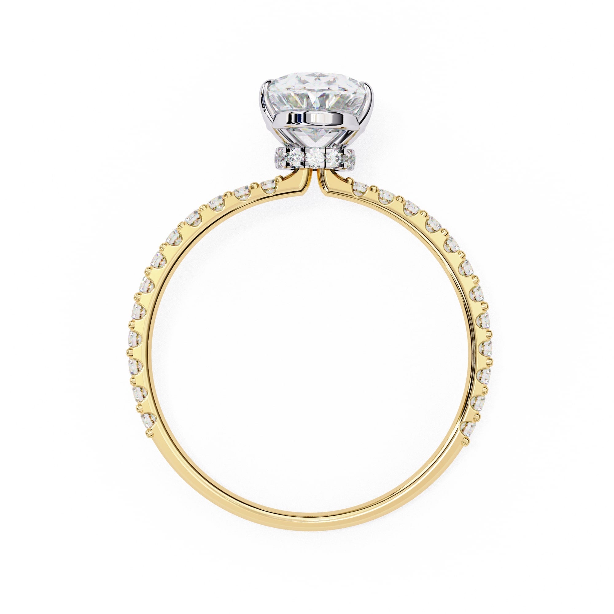 Modern Oval Cut Lab Diamond Solitaire Accent Ring