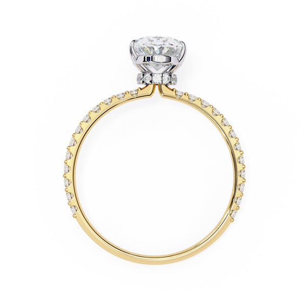 Modern Oval Cut Lab Diamond Solitaire Accent Ring