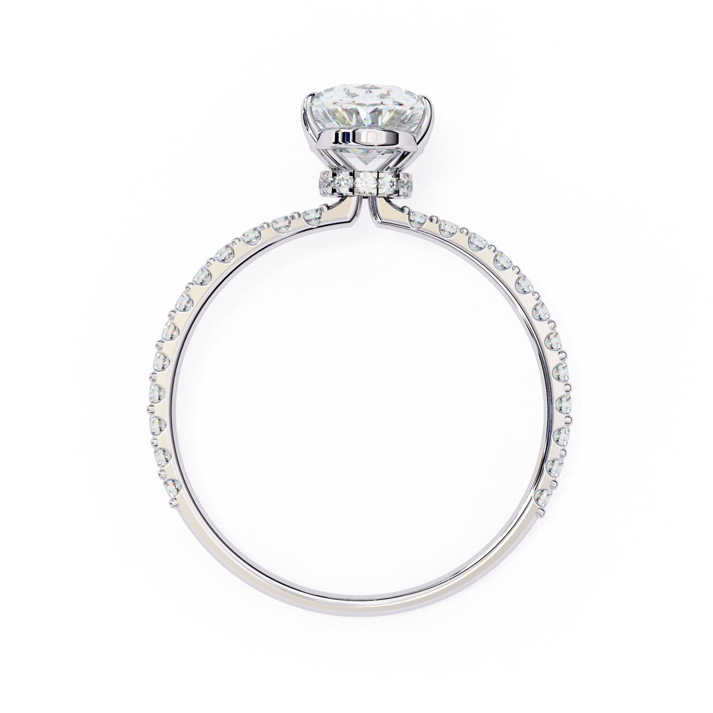 Modern Oval Cut Lab Diamond Solitaire Accent Ring