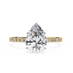 Pear Diamond Solitaire Accent Engagement Ring