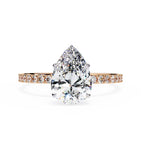 Pear Diamond Solitaire Accent Engagement Ring