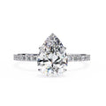 2 Carat Lab Grown Pear Cut Diamond Engagement Ring With Side Stones