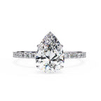 Pear Diamond Solitaire Accent Engagement Ring