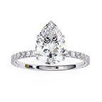 Pear Diamond Solitaire Accent Engagement Ring