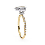 Pear Diamond Solitaire Accent Engagement Ring