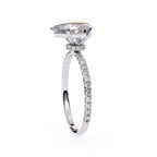 Pear Diamond Solitaire Accent Engagement Ring