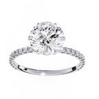 Round Diamond Solitaire Accent Engagement Ring