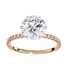Round Diamond Solitaire Accent Engagement Ring