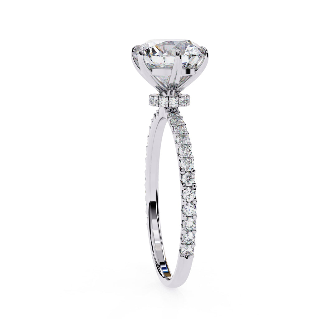 Round Diamond Solitaire Accent Engagement Ring