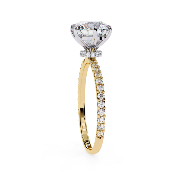 Round Diamond Solitaire Accent Engagement Ring
