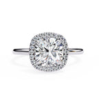 Cushion Cut Diamond Halo Engagement Ring