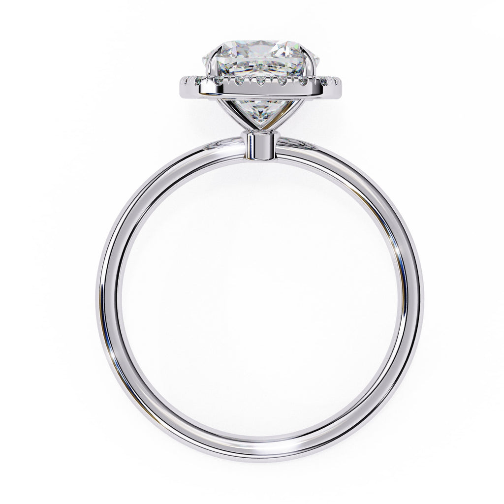 Cushion Cut Diamond Halo Engagement Ring