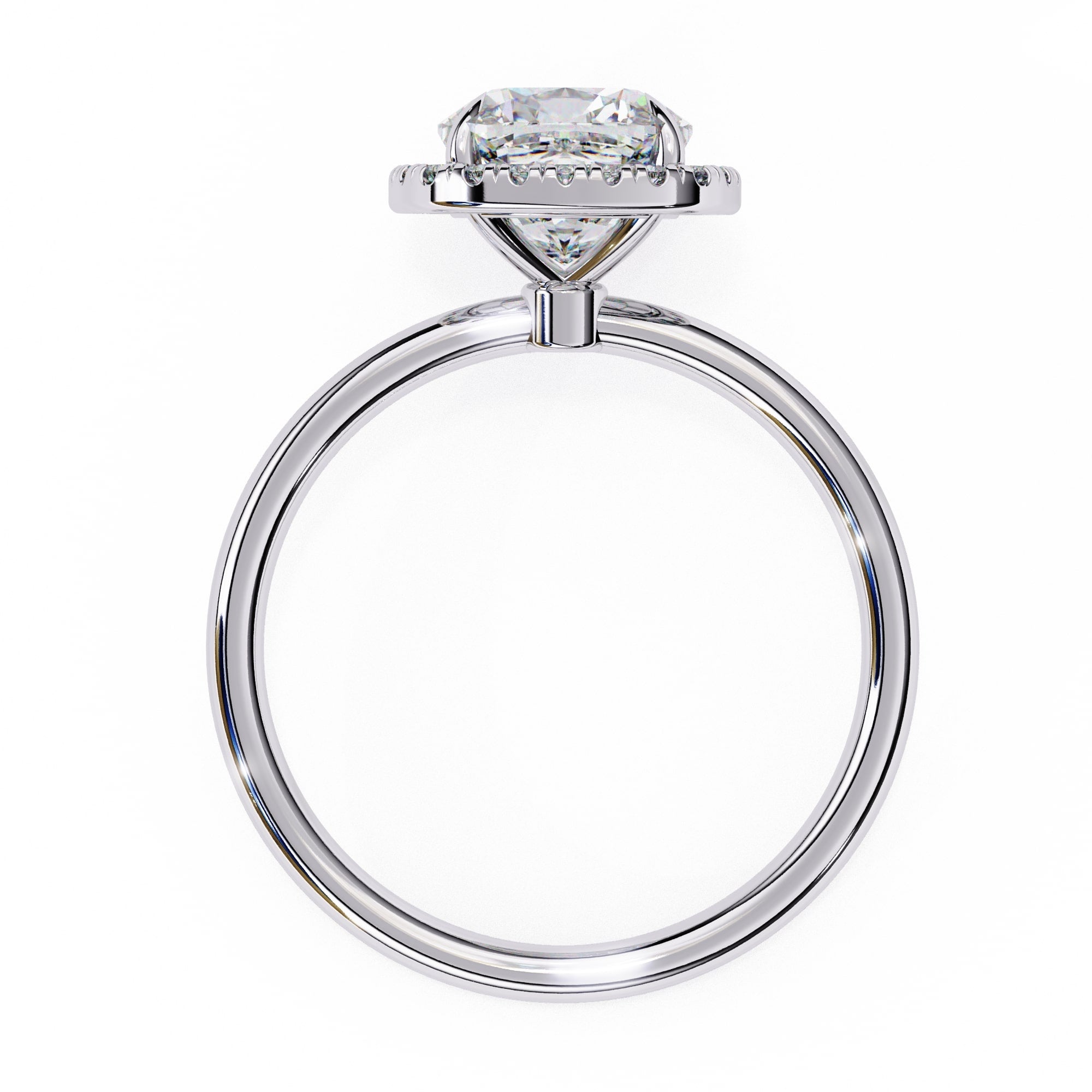Cushion Cut Diamond Halo Engagement Ring
