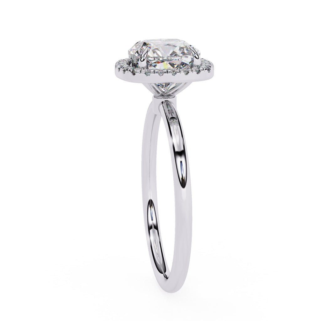 Cushion Cut Diamond Halo Engagement Ring