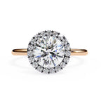 14K Yellow Gold Round Diamond Halo Ring