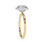 14K Yellow Gold Round Diamond Halo Ring